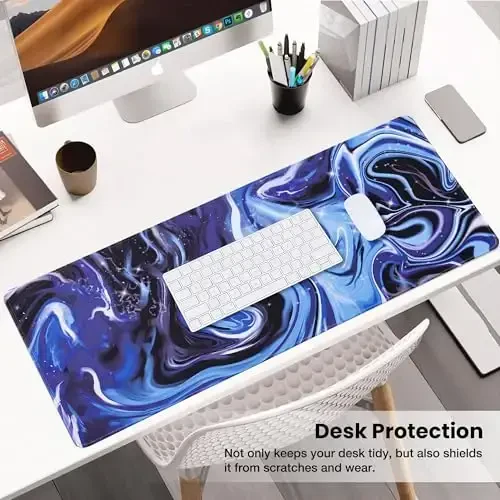 ALOANES Waterproof Mouse Pad with Durable Stitched Edge, Large Gaming Keyboard Pad, Non-Slip Rubber Base, Extended Desk pad for Gamer, Office & Home, Fluid Mousepad 27.6''x 11.8''x 0.12'' - 5