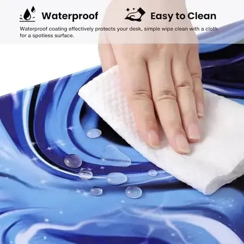 ALOANES Waterproof Mouse Pad with Durable Stitched Edge, Large Gaming Keyboard Pad, Non-Slip Rubber Base, Extended Desk pad for Gamer, Office & Home, Fluid Mousepad 31.5''x 11.8''x 0.12'' - 3