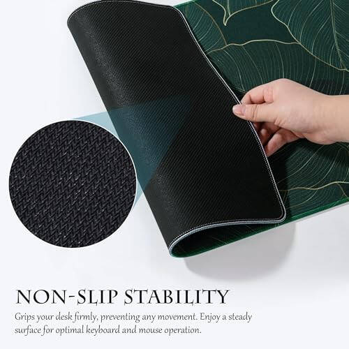 ALOANES Waterproof Mouse Pad with Durable Stitched Edge, Large Gaming Keyboard Pad, Non-Slip Rubber Base, Extended Desk pad for Gamer, Office & Home, Green Leaves Mousepad 27.6X 11.8 in - 3