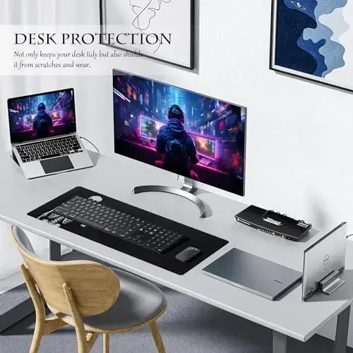 ALOANES Waterproof Mouse Pad with Durable Stitched Edge, Large Gaming Keyboard Pad, Non-Slip Rubber Base, Extended Desk pad for Gamer, Office & Home, Left Skeleton Mousepad 27.6''x 11.8''x 0.12'' - 5