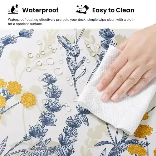 ALOANES Waterproof Mouse Pad with Durable Stitched Edge, Large Gaming Keyboard Pad, Non-Slip Rubber Base, Extended Desk pad for Gamer, Office & Home, Yellow Flower Mousepad 27.6''x 11.8''x 0.12'' - 3