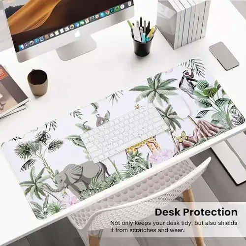 ALOANES Waterproof Mouse Pad with Durable Stitched Edge, Large Gaming Keyboard Pad, Non-Slip Rubber Base, Extended Desk pad for Gamer, Office & Home, Zoo Mousepad 27.6''x 11.8''x 0.12'' - 5