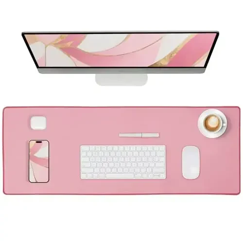 ALOANES Waterproof Mouse Pad with Durable Stitched Edge, Large Gaming Keyboard Pad, Non-Slip Rubber Base Mouse Mat, Extended Desk pad for Gamer, Office & Home, Dark Rose Mousepad 27.6''x11.8''x0.12'' - 1