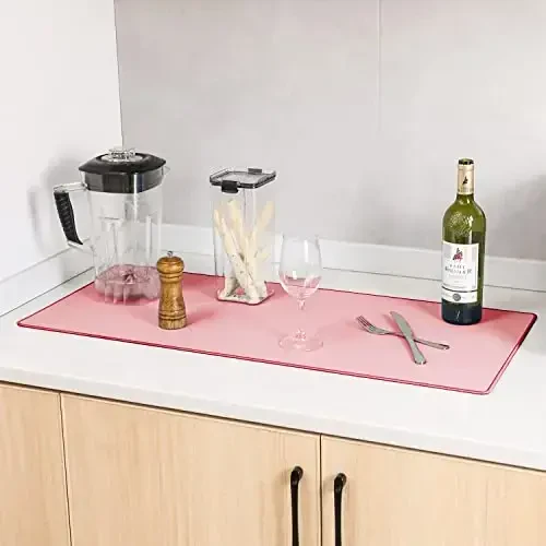 ALOANES Waterproof Mouse Pad with Durable Stitched Edge, Large Gaming Keyboard Pad, Non-Slip Rubber Base Mouse Mat, Extended Desk pad for Gamer, Office & Home, Dark Rose Mousepad 27.6''x11.8''x0.12'' - 7