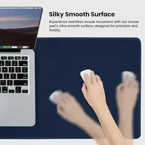 ALOANES Waterproof Mouse Pad with Durable Stitched Edge, XL Gaming Keyboard Pad, Non-Slip Rubber Base Mouse Mat, Extended Desk pad for Gamer, Office & Home, Dark Blue Mousepad 31.5''x 11.8''x 0.12'' - MODAZONE (1)