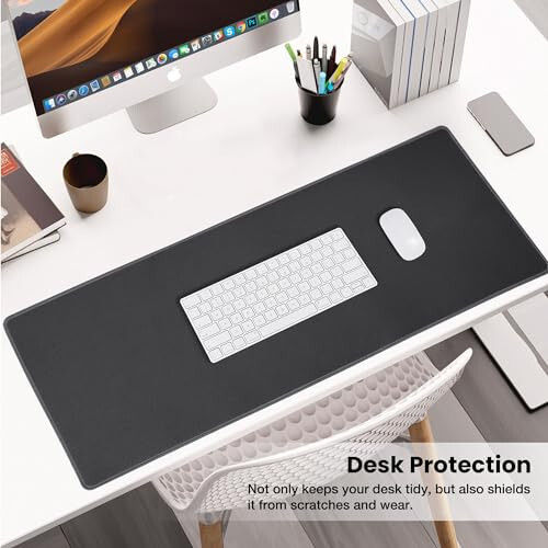 ALOANES Waterproof Mouse Pad with Durable Stitched Edge, XL gaming Keyboard Pad, Non-Slip Rubber Base Mouse Mat, Extended Desk pad for Gamer, Office & Home, Dark Gray Mousepad 31.5X 11.8 in - 5