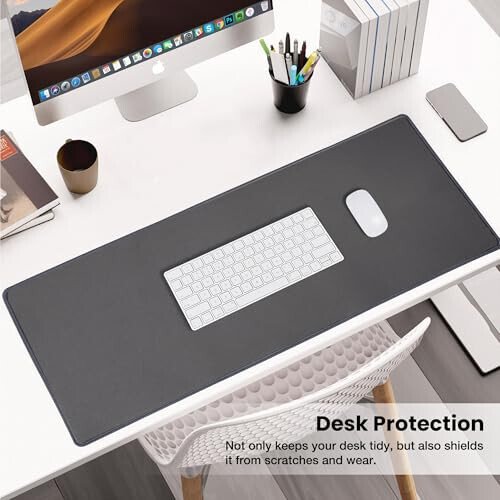 ALOANES Waterproof Mouse Pad with Durable Stitched Edge, XL gaming Keyboard Pad, Non-Slip Rubber Base Mouse Mat, Extended Desk pad for Gamer, Office & Home, Dark Gray Mousepad 31.5X 11.8 in - 5