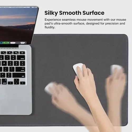 ALOANES Waterproof Mouse Pad with Durable Stitched Edge, XXXL gaming Keyboard Pad, Non-Slip Rubber Base Mouse Mat, Extended Desk pad for Gamer, Office & Home, Dark Gray Mousepad 35.4''x 15.7''x 0.12'' - MODAZONE (1)