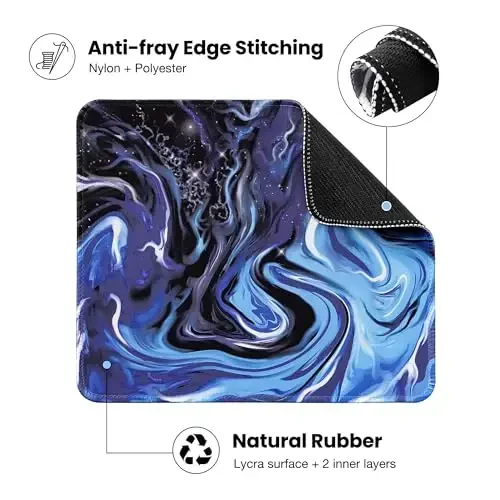 ALOANES Waterproof Mouse Pad with Stitched Edge, Premium-Textured Mouse Mat, Non-Slip Rubber Base Mousepad for Laptop, Computer & PC, Desk Mat for Gamer, Office & Home, Starry Sky - 3