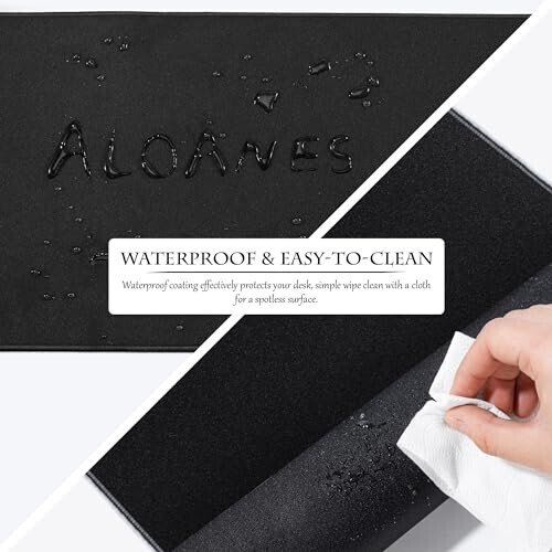 ALOANES Waterproof Mouse Pad, XL Gaming Keyboard Pad with Anti-Slip Base, Grain Jacquard Surface, Extend Desk pad for Gamer, Office & Home, Sea Wave Mousepad 31.5X 11.8 in - 4