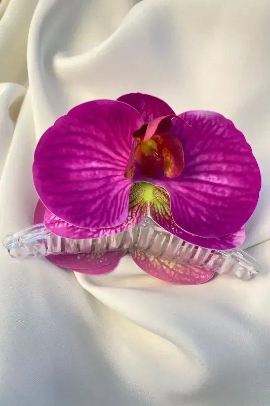 Aloha Orkide Guli Bezakli Nozik Yozgi Qisqich Toka-MOR - 2