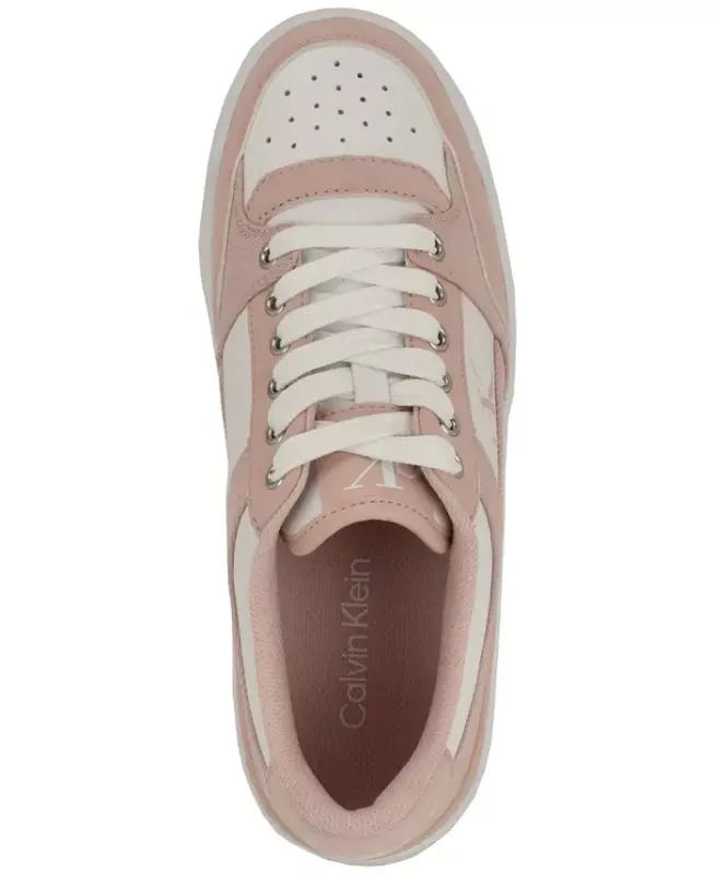 Women's Alondra Lace-Up Platform Sneakers - Light Pink Denim/White - 4