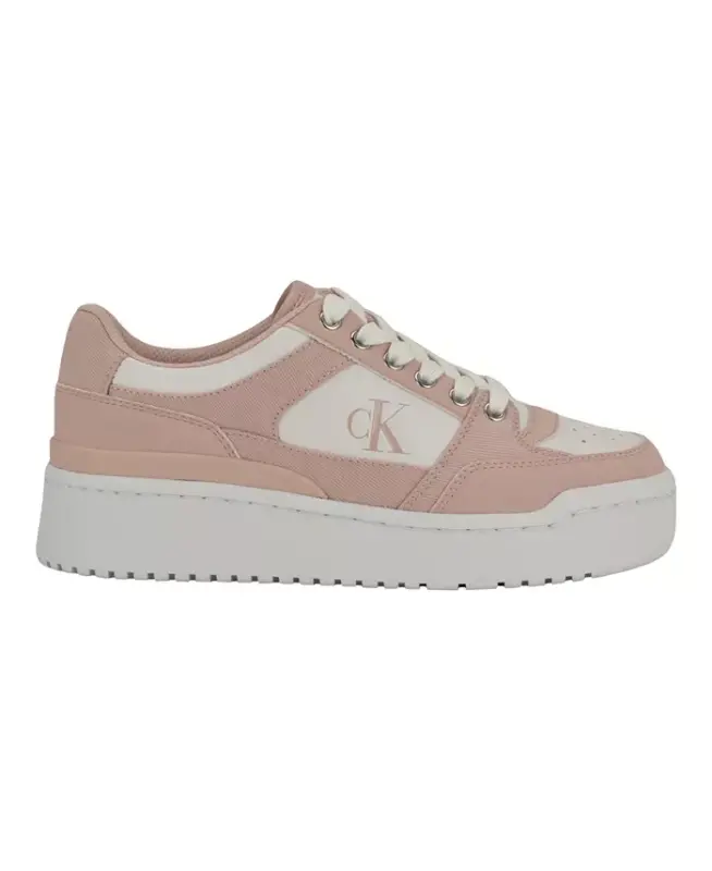 Women's Alondra Lace-Up Platform Sneakers - Light Pink Denim/White - 2