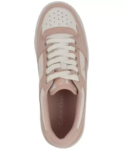 Women's Alondra Lace-Up Platform Sneakers - Light Pink Denim/White - 4