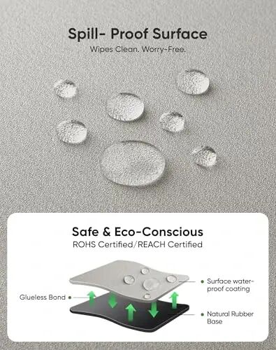 ALONE Beige Waterproof Desk Mat, Large Mouse Pad with Extended Mouse Mat, with Anti Slip Base, Stitched Edge, Grain Jacquard Surface, Perfect for Gamer Office & Home, 3XL(35.43