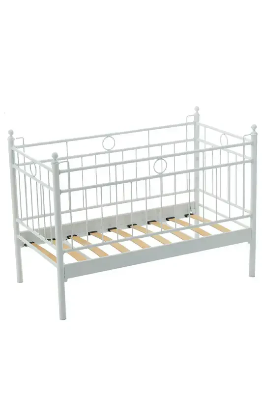 Alpas Bebek Beşiği Karyolası 70x140 Beyaz (AHŞAP LATALI) - 4