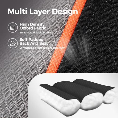 ALPHA CAMP Oversized Camping Folding Chair, Heavy Duty Support 450 LBS Steel Frame Collapsible Padded Arm Chair with Cup Holder Quad Lumbar Back, Portable for Outdoor - 4