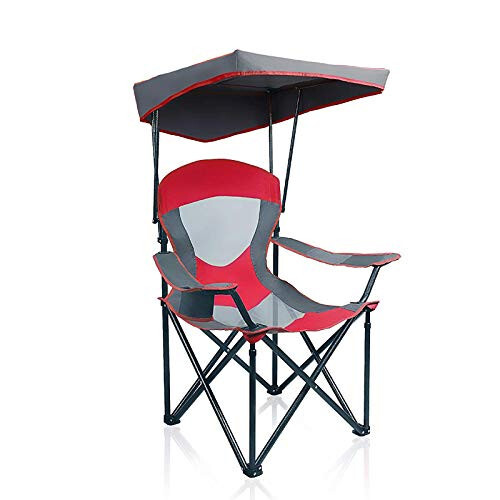 ALPHA CAMP Heavy Duty Canopy Lounge Chair Sunshade Hiking Travel Chair with Cup Holder Enamel Blue - ALPHA CAMP