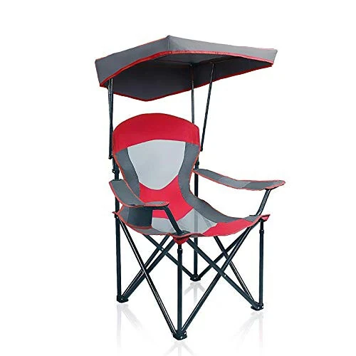 ALPHA CAMP Heavy Duty Canopy Lounge Chair Sunshade Hiking Travel Chair with Cup Holder Enamel Blue - 1