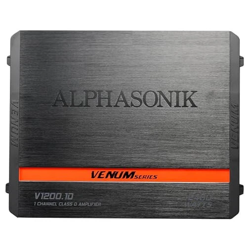 Alphasonik V1200.1D Venum Series 2400W Maksimal Monoblok Avtomobil Kuchaytirgichi, Elektr Stansiya Chipi, 4-yo'nalishli Himoya Sxemasi, 1-kanalli Sabvufer Class-D Kuchaytirgich, Masofaviy Bassni Kuchaytirish Tugmasi Bilan. - Alphasonik (1)