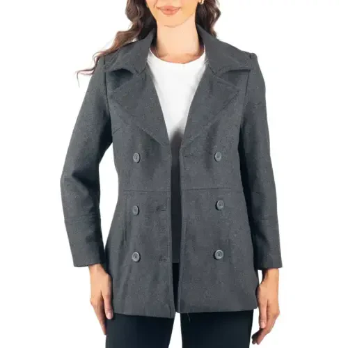 Alpine Swiss Emma Ayollar Paltosi Junli Blazer Ikki Qator Tugmali Ustki Kiyim Yangi - ALPINE SWISS (1)