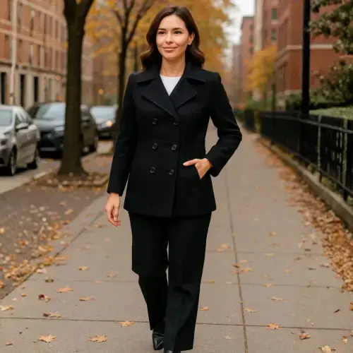 Alpine Swiss Emma Ayollar Peacoat Kurtka Jun Palto Ikki qatorli Yangi Blazer - 7