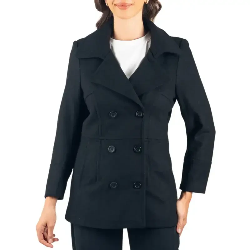 Alpine Swiss Emma Womens Peacoat Jacket Wool Blazer Double Breasted Overcoat New- - 1