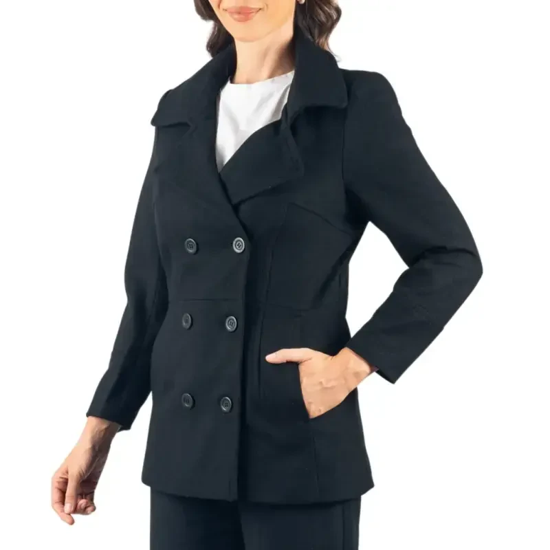 Alpine Swiss Emma Womens Peacoat Jacket Wool Blazer Double Breasted Overcoat New- - 3