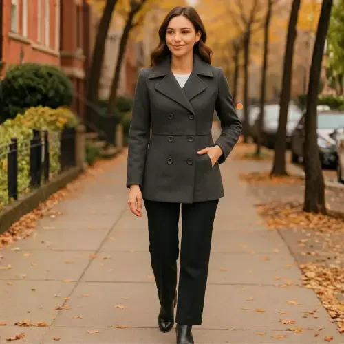 Alpine Swiss Emma Womens Peacoat Jacket Wool Blazer Double Breasted Overcoat New - 7