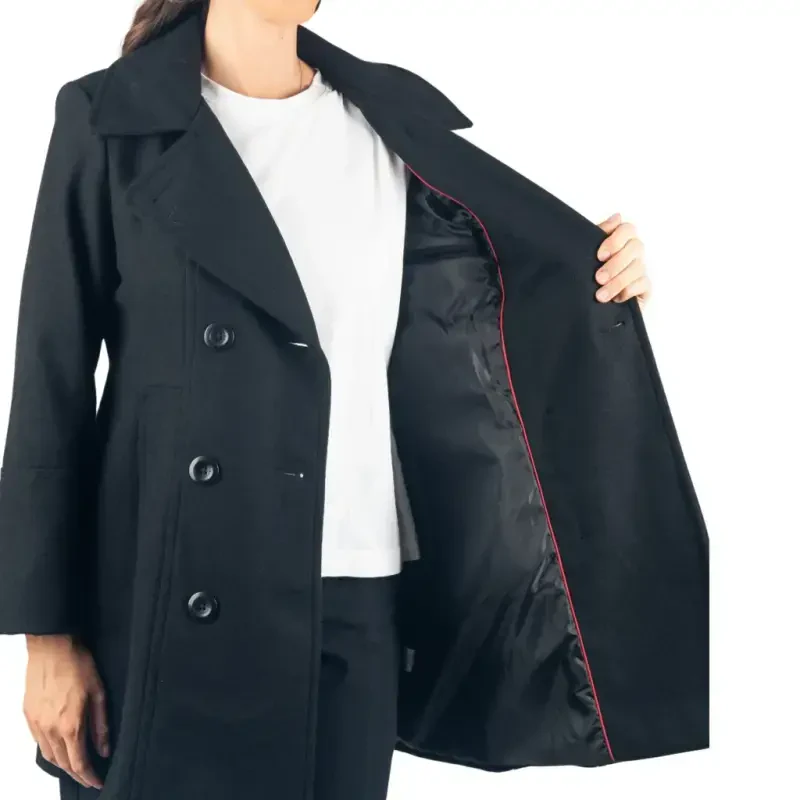 Alpine Swiss Norah Womens Peacoat Runs Big Double-Breasted Jacket Flattering Fit - 4