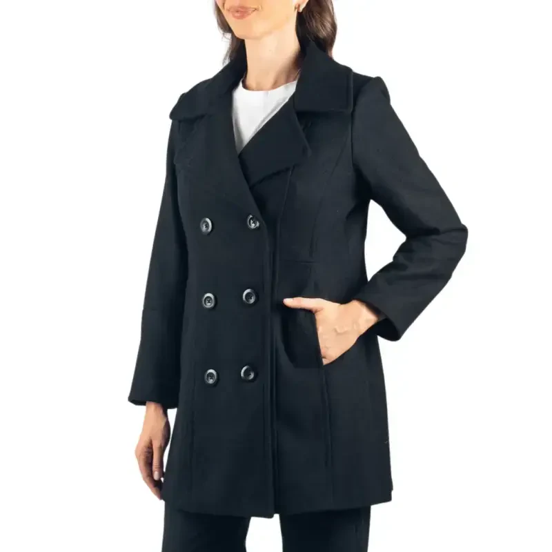 Alpine Swiss Norah Womens Peacoat Runs Big Double-Breasted Jacket Flattering Fit - 5
