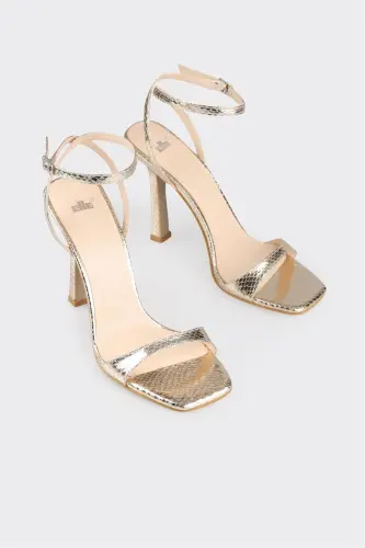 Altın Kadın Topuklu Sandalet - ELLE SHOES (1)