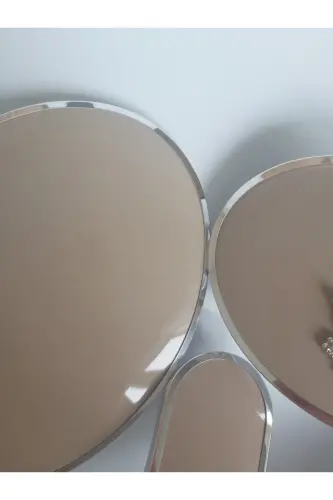 Gold Renk Gelin Bohçası Ayna Tarak Set Takım - Kapuçino - 4