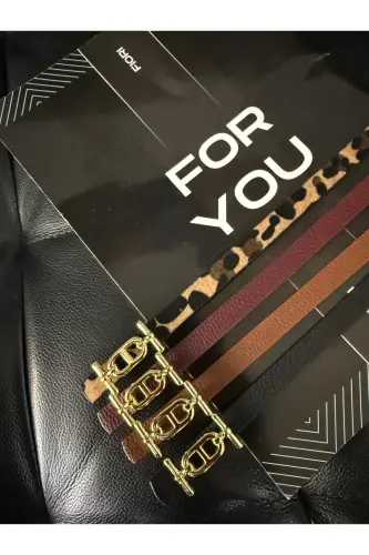 4’lü Gold Tokalı İnce Kemer, Pantolon Kemeri, Gömlek Kemeri, Ceket Kemeri-Siyah - 3