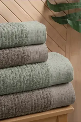 Altınbaşak Bambi Banyo Seti Koyu Bej Yeşil - NEVRESIMDUNYASI (1)