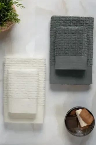 Altınbaşak Bambi Bathroom Set Anthracite Cream - 3