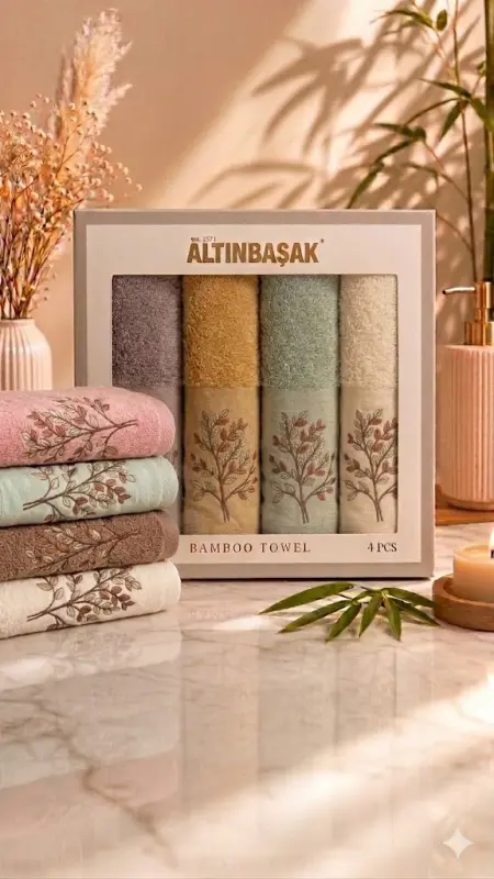 Altınbaşak Bambu 4´lü 50x90 El Havlusu Aster - NEVRESIMDUNYASI
