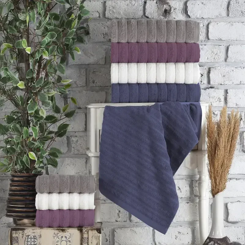 Altınbaşak Jacquard 4-Piece 70x145 Bath Towel Monna V2 - 1