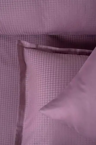 Altınbaşak Jacquard Satin Double Bed Linen Set Diamond Puce - 3