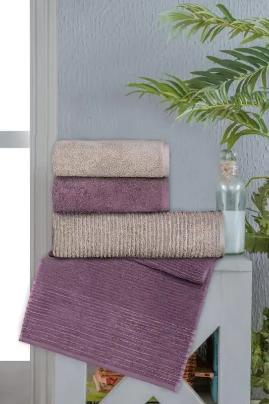 Altınbaşak Jakarlı 4´lü 50x90 El Havlusu Lisa V2 - 1