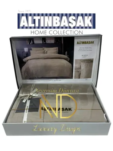 Altınbaşak Жаккардовый Сатин Двуспальный Комплект Постельного Белья Mınna Sabre - 1