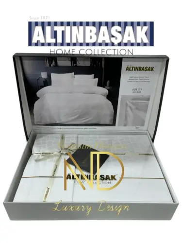 Altınbaşak Жаккардовый Сатиновый Двуспальный Комплект Постельного Белья Adelya Arcane - 1