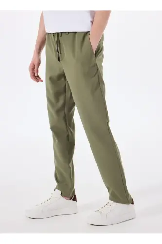 Altınyıldız Classics Bağlamalı Bel Normal Paça Slim Fit Yeşil Erkek Pantolon ACE001252275_YSL - 3
