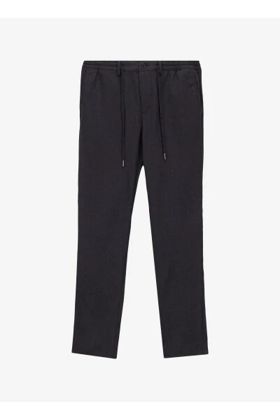 Altınyıldız Classics Bağlamalı Bel Normal Paça Slim Fit Antrasit Erkek Pantolon ACE001252274_ATR - 1