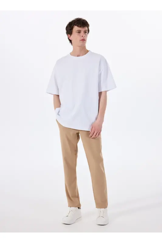 Altınyıldız Classics Bağlamalı Bel Normal Paça Slim Fit Bej Erkek Pantolon ACE001252275_BEJ - Bej - 1