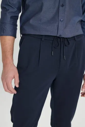 Altınyıldız Classics Belted Bel Slim Fit Navy Blue - 5