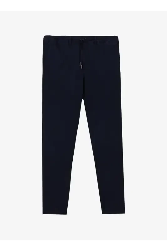 Altınyıldız Classics Belted Regular Waist Slim Fit Navy Blue Men's Trousers ACE001252274_LAC - 1