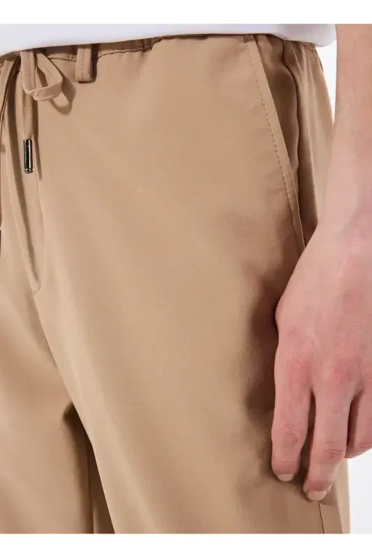 Altınyıldız Classics Belted Regular Waist Tapered Leg Slim Fit Beige Men's Trousers ACE001252275_BEJ - 4
