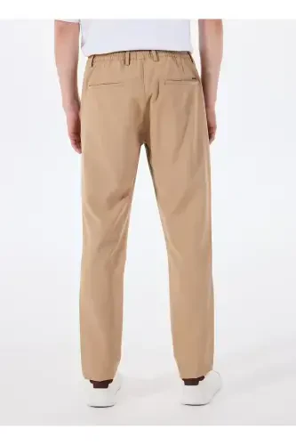 Altınyıldız Classics Belted Regular Waist Tapered Leg Slim Fit Beige Men's Trousers ACE001252275_BEJ - 5