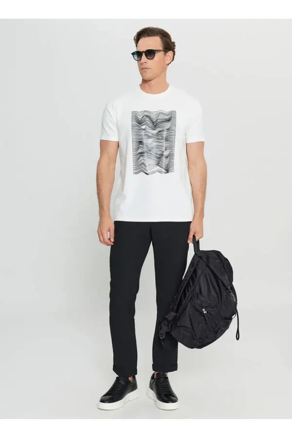 Altınyıldız Classics Bicycle Collar Printed Ecru Men's Shirt - 2